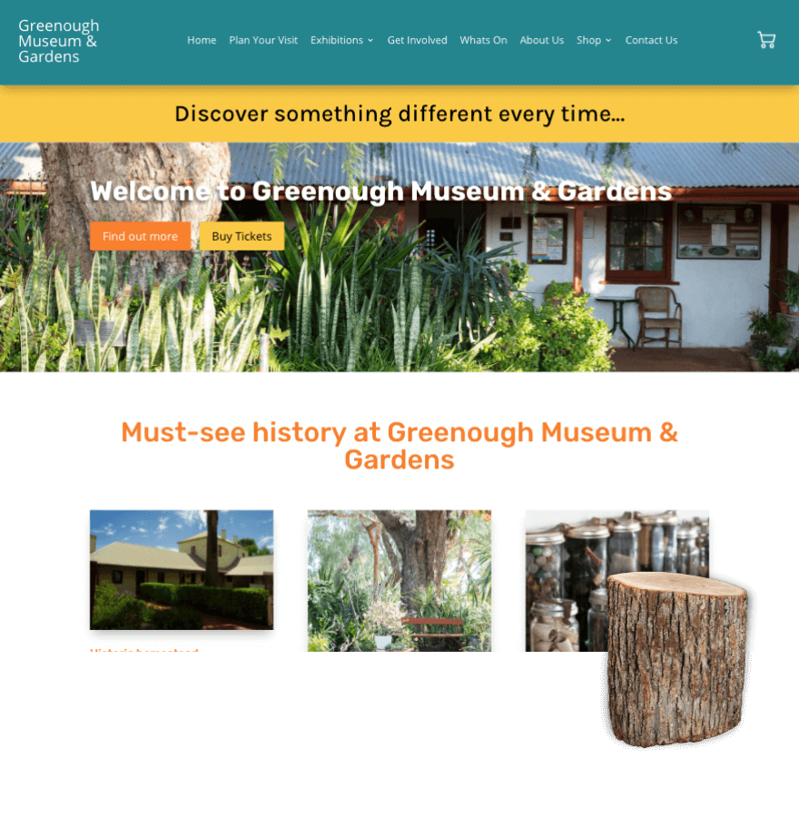 Web design for Greenough Museum in Perth