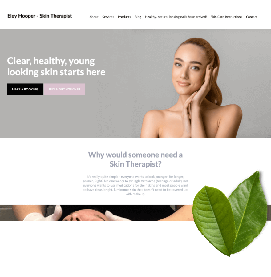 Web design for Eley Hooper Skin Specialist in Perth