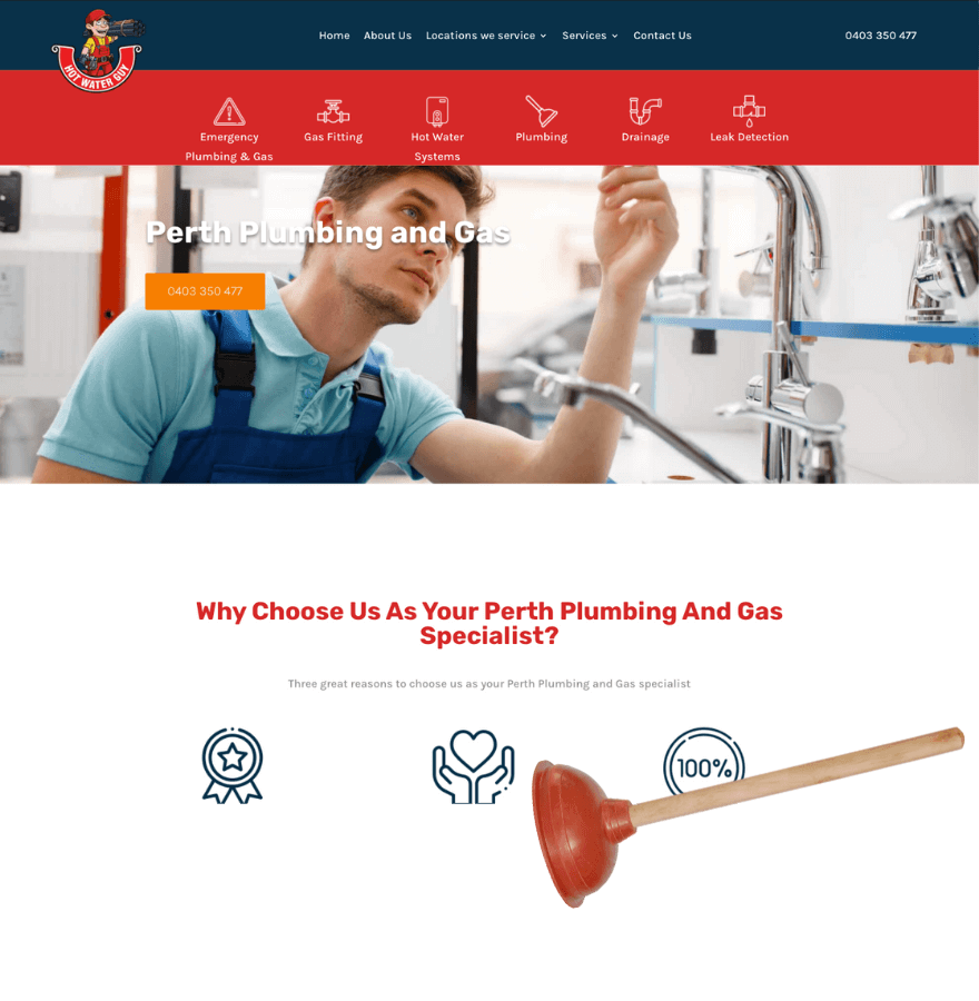 Web design for Hot Water Guy in Perth