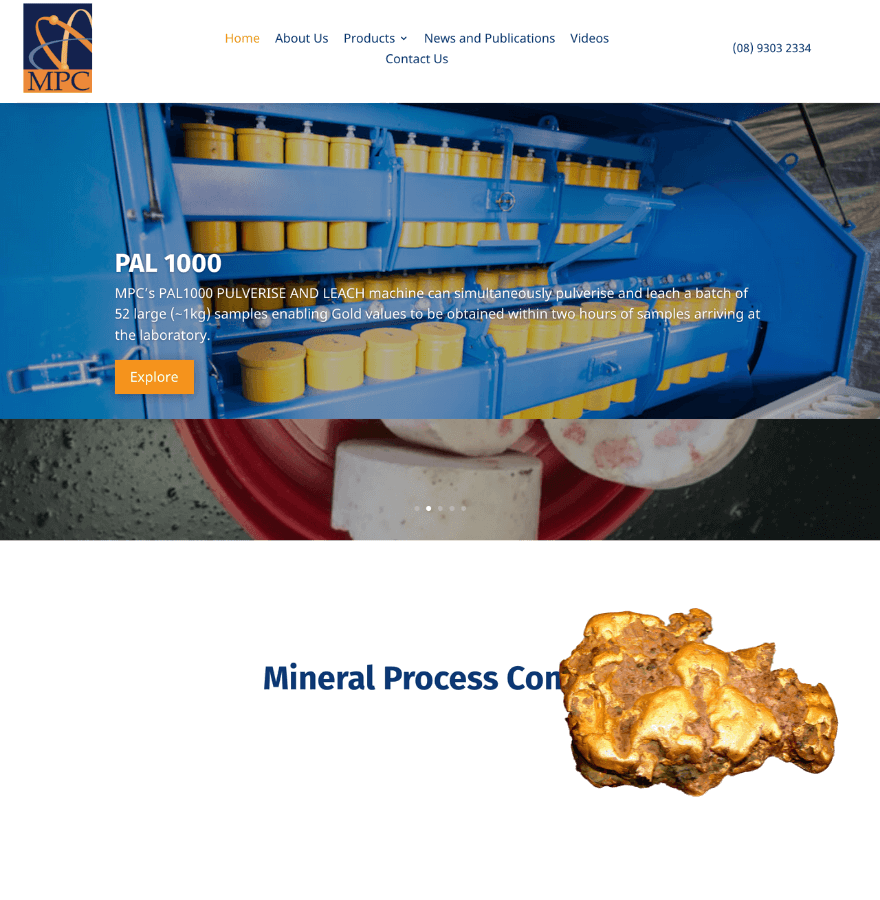 Web design for Mineral Process Control in Perth