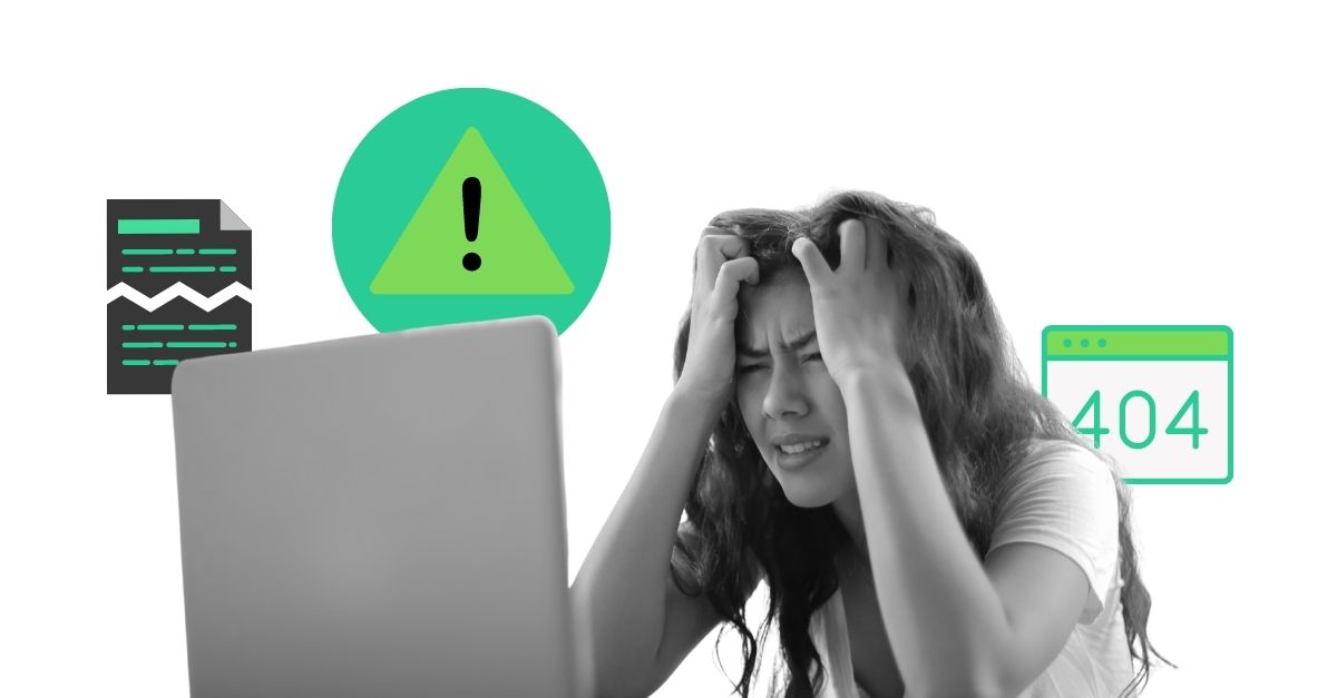 A business owner getting frustrated with her computer trying to do digital marketing herself
